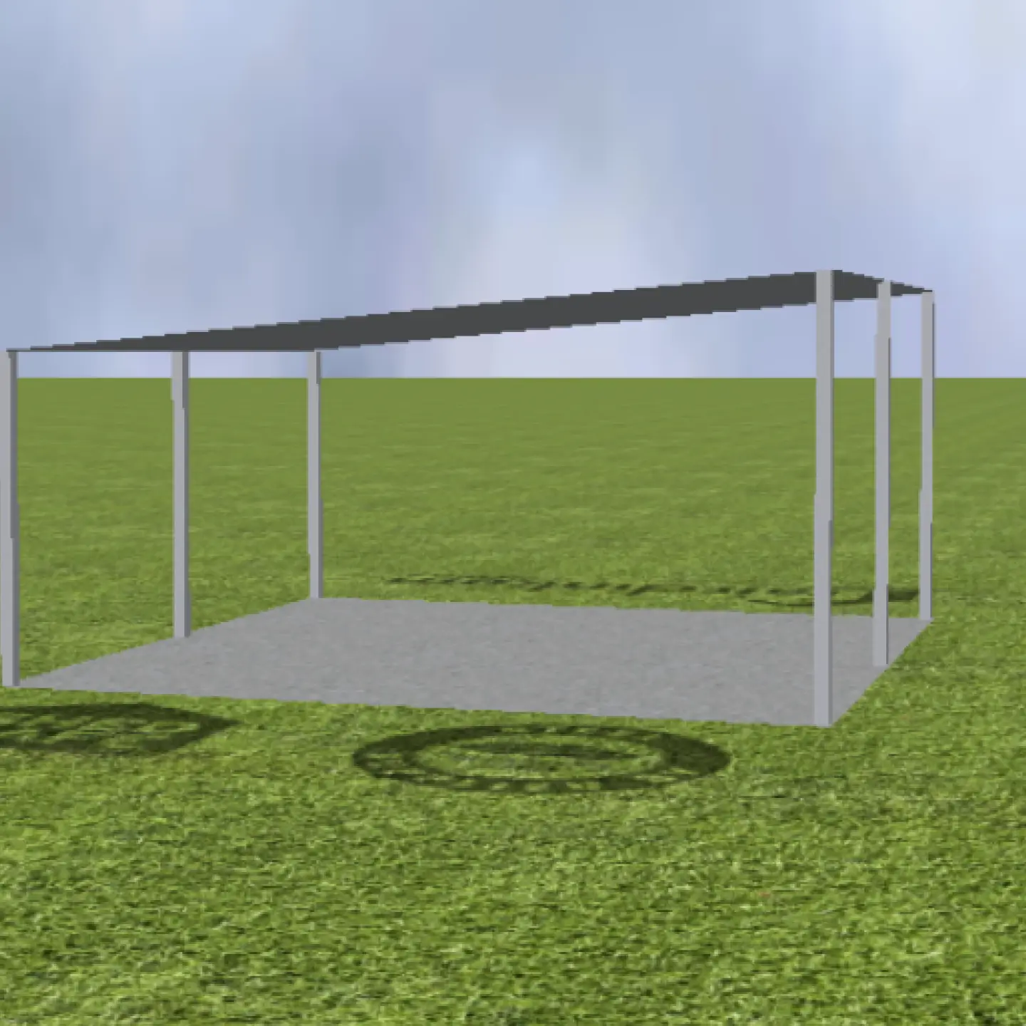 Flat roof carport