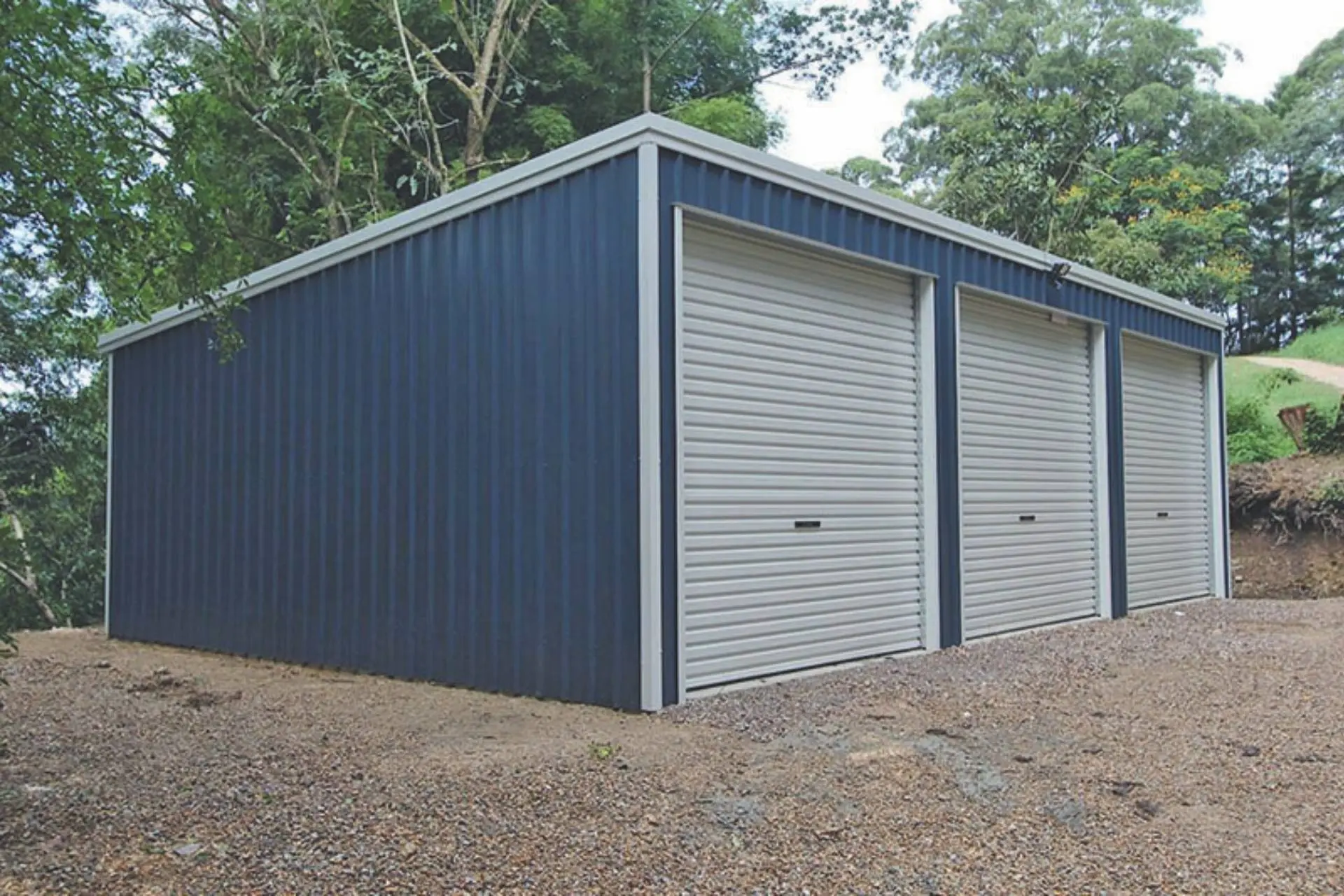 Deep Ocean Colorbond Shed banner