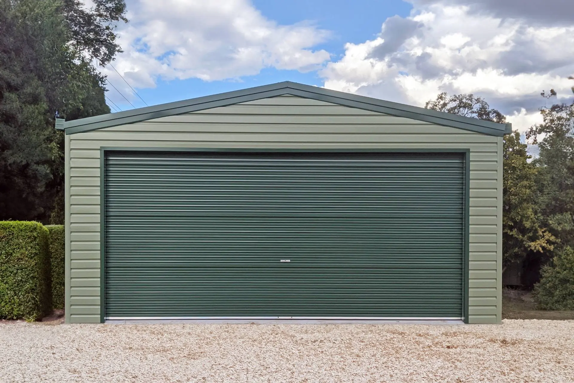 Pale Eucalypt Colorbond Shed banner